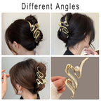 Irregular Gold Metal Hair Clips with Pearl Design - Nonslip Hair Barrette for Thick and Thin Hair, Strong Hold (gold-Pearls)