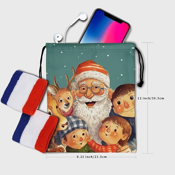 Winter Holiday Santa Grip Bag - Image 6