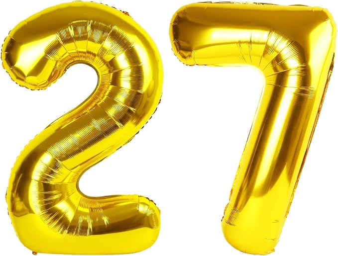 Numbers 26 Balloon 40Inch Gold Balloons by Argthjy