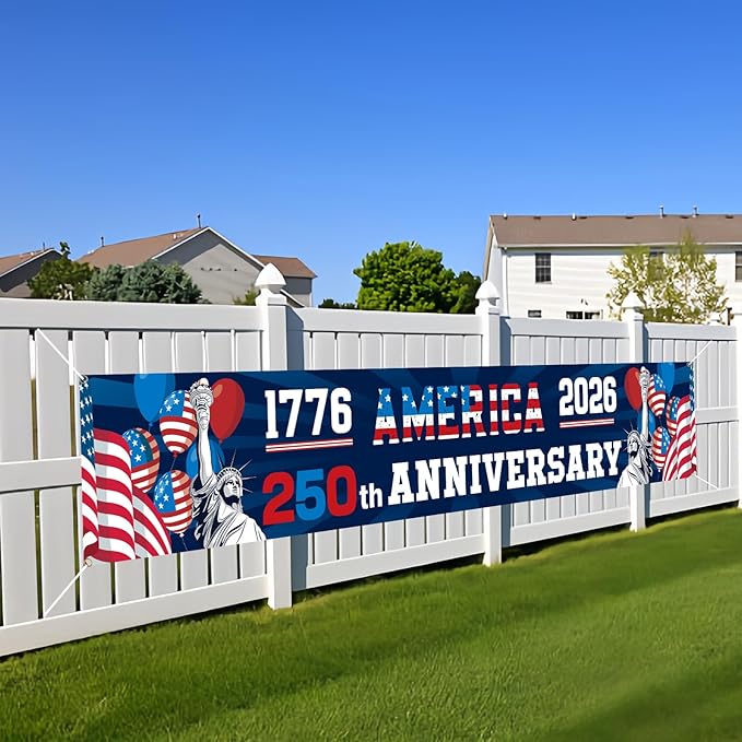 250th Anniversary American Banner Flag, 4th of July Decorations, 1776-2026 USA by Unknown