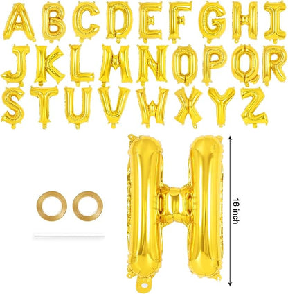 26 Pcs Gold Letter Balloons, 16 Inch Foil Alphabet Letter Balloons, Letter A-Z - Image 2