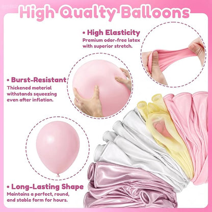 Pink White Balloons, Anniversary, Graduation, Wedding Party Decorations - Image 3
