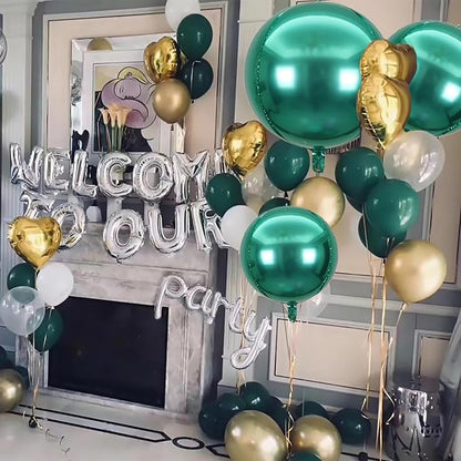 10 Pcs 22 Inch Green Mylar Balloons, Large 4D Giant Round Foil Balloon Big - Image 2