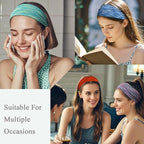 Headbands For Women 12 Pack Headband Yoga Elastic Head Bands Women's Hair Band Workout Soft Sweat Hairbands Accessories