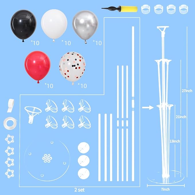 4 Sets Red Black Balloons Stand - Image 3