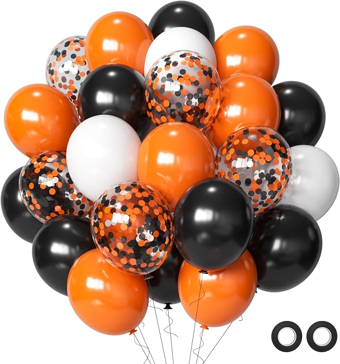 Halloween Balloons Black Orange Balloons Set by Aiwolf