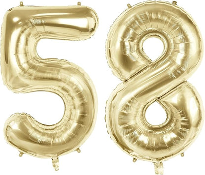 Number 58 Balloons for 58th Birthday Party Decorations, 40 Inch 0-100 by Joycard