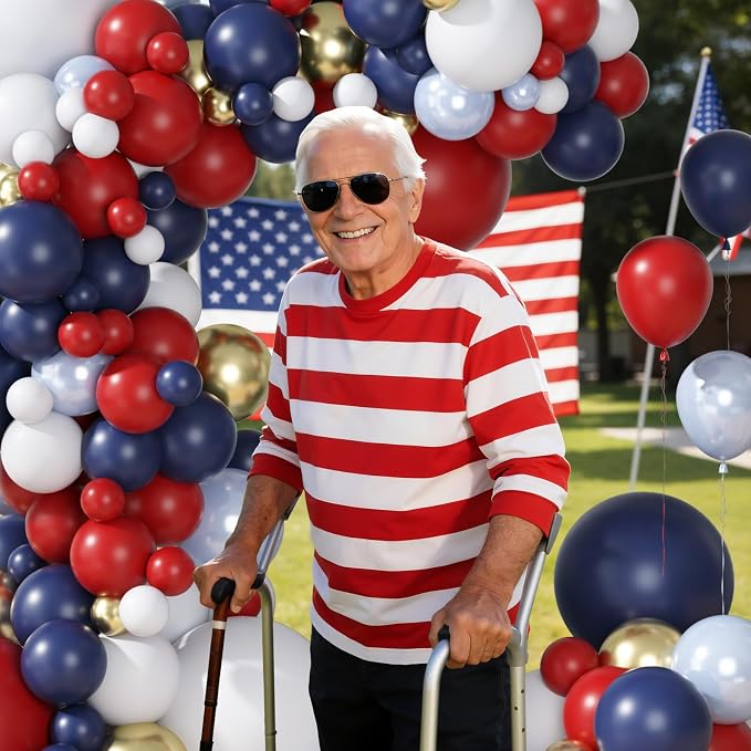 Ouddy Party 149Pcs Red White and Blue Balloon 4th of July Day Decorations - Image 6