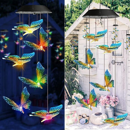 Toodour Solar Wind Chime, Color Changing Wind Chimes Butterfly Gift - Image 7