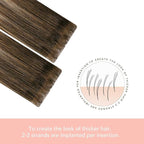 Sindra Invisi Edge Tape in Extensions Human Hair, Walnut Brown to Ash Brown and Blonde Seamless Injected Tape in Extensions 16 Inch 20pcs 45g Invisible Human Hair