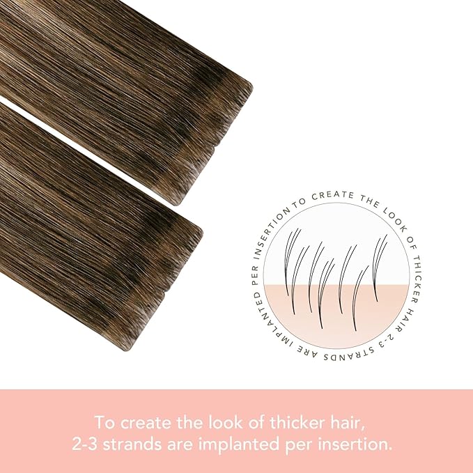 Sindra Invisi Edge Tape in Extensions Human Hair, Walnut Brown to Ash Brown and Blonde Seamless Injected Tape in Extensions 16 Inch 20pcs 45g Invisible Human Hair