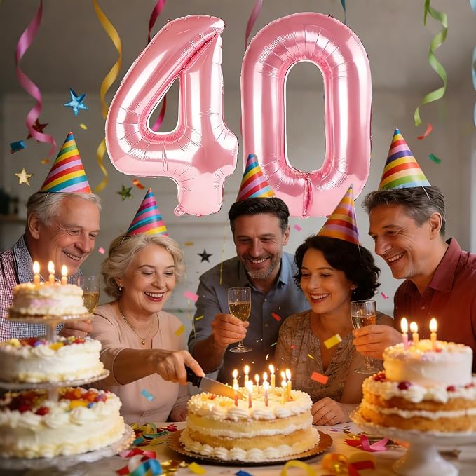 40 Inch Number 40 Balloons for 40th Birthday Party Decorations, 0-100 Jewelry - Image 2