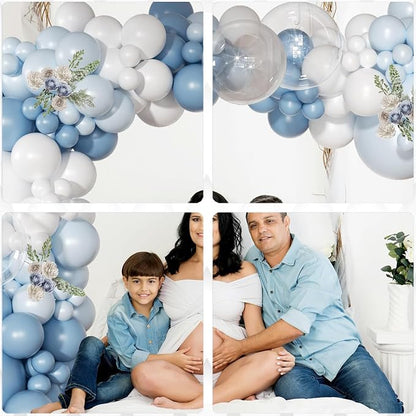 Archloon Dusty Blue Balloon Arch Kit 130 Pcs Light Blue and White Balloon Arch - Image 7