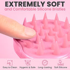 RELAXXO Scalp Massager Hair Growth – Exfoliator & Hair Scrubber for Scalp, Soft Bristles for Dandruff & Soothing Comfort, Shampoo Brush, Wet & Dry Use, Pink