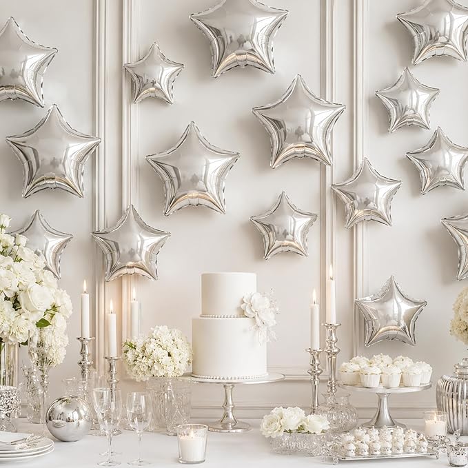 Silver Star Foil Balloons - Image 3