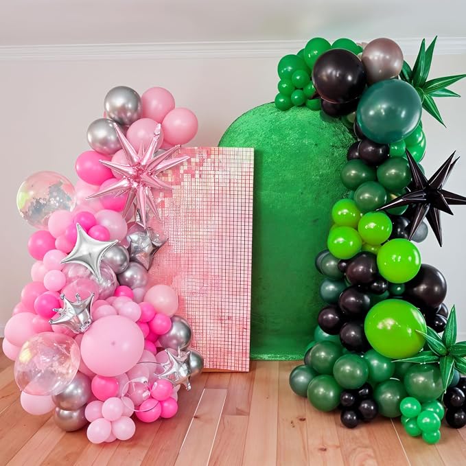 Pink Green Black Balloon Arch Kit - Image 4