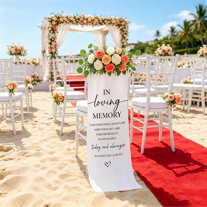 Memorial Reserved Signs for Wedding, In Loving Memory Wedding Chair Sign - Image 5