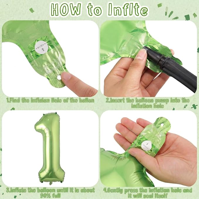 Light Green Number 11 Balloon 40 Inch, Glossy Foil Twin Digit Party Supplies | - Image 5