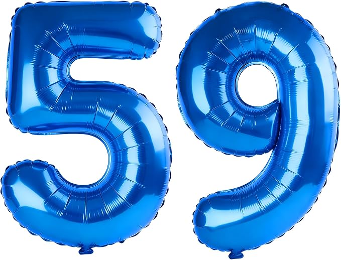 40 Inch Number 59 Balloons for 59th Birthday Party Decorations, 0-100 Dark Blue by FOBELEC