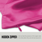 Silk Pillow Cases 2 Pack Soft Breathable and Sliky King Size Pillow Cases Set of 2,Natural Mulberry Satin Silk Pillowcase with Hidden Zipper for Hair and Skin (Hot Pink,20"X 36",2pcs)