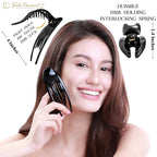 RC ROCHE 6 Pcs Flat Hair Clips Big Claw for Thick Hair French Duckbill Women No Slip Side Slide Curved Alligator Concord Strong Grip Hold Volume Lay Down Clamp, Large Black
