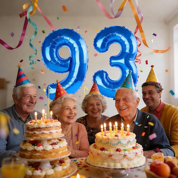 40 Inch Number 93 Balloons for 93rd Birthday Party Decorations, 0-100 Dark Blue - Image 2