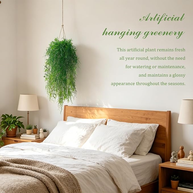 4Pcs Fake Hanging Fern Plants for Outdoors, UV Resistant Artificial Ferns - Image 5