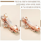 Geyoga 6 Pieces Vintage Hair Barrettes for Women Retro Flower French Pearl Crystal Rhinestones Clips Hair Pins for Women Styling Accessories(Bright Style)