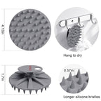 INNERNEED One-Piece Scalp Massager Shampoo Brush, Wet & Dry Scalp Care Head Scrubber Hair Washing, Soft Silicone Bristles, for Hair Growth, Dandruff Removal, Comfortable for All Hair Types (Gray)