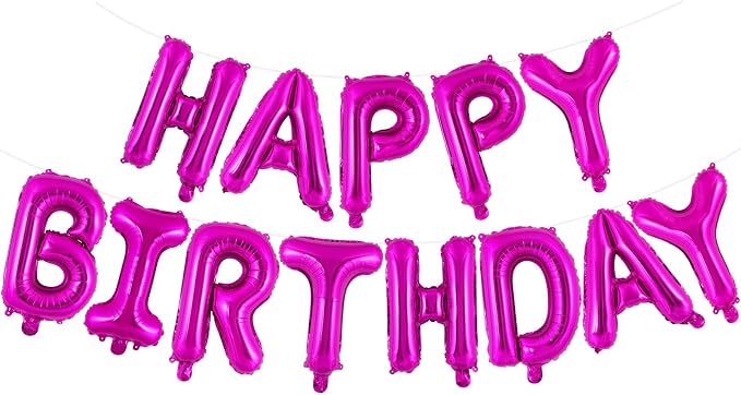 Happy Birthday Balloons Banner, Foil Balloon Personalized Name Letters Balloons by TOTAFAM