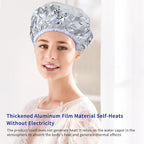4 Pcs Heat Cap for Deep Conditioning Aluminum Foil Heat Cap Reusable Steam Processing Caps Thickened Shower Caps for Long Hair Dyeing Home Salon White Blue Hot Oil Tools
