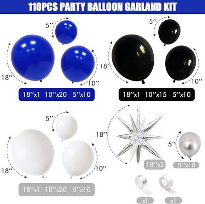 Blue Black and White Balloon Arch Kit - Image 2
