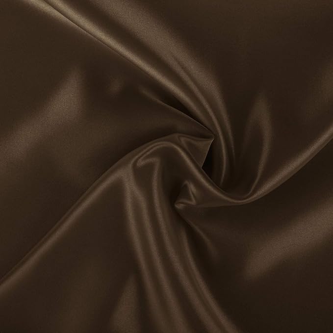 BLISSFORD Brown Satin Pillowcase with Zipper, for Hair and Skin Care, Feels Soft and Cool Like a Silk Pillowcase, Satin Pillow Cases 2 Pack, Slik Pillow Cover, King Size, Set of 2