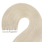 YoungSee Tape in Extensions Platinum Blonde Human Hair Tape in Extensions Blonde Tape in Hair Extensions Human Hair Invisible Tape-in extension Real Human Hair 20 Inch 50g Tapes Extension for Wedding