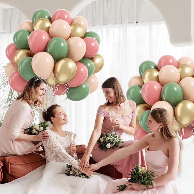 60pcs Pink and Green Balloons - Image 5