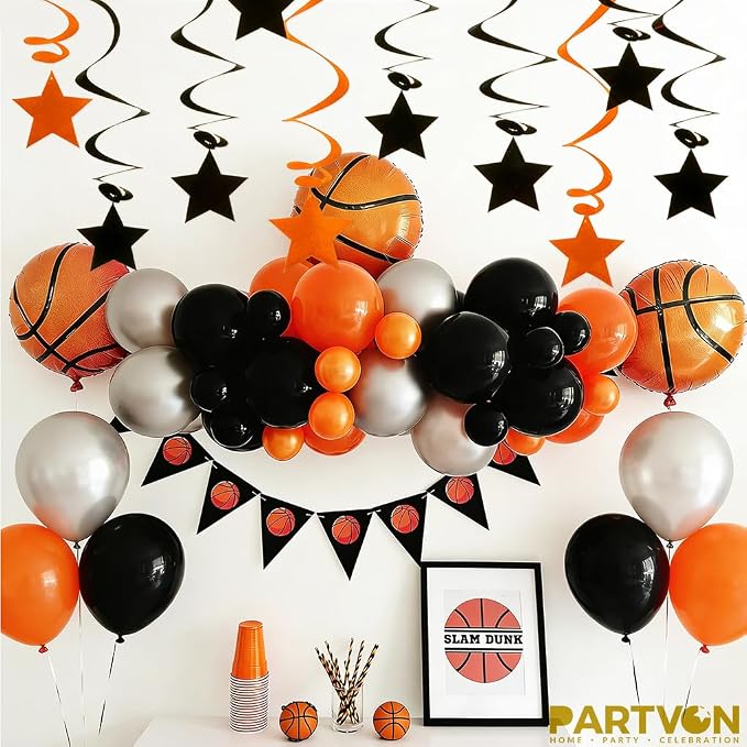 Orange Black Hanging Swirl Decorations - Image 4