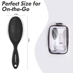 Air Cushion Detangling Hair Brush - 2 Pack Detangler Hairbrush with Ultra Soft Bristles for Effortless Tangle Removal - For Wet Dry Damaged Curly Hair for Women Men Boys Girls Kids - Black & Pink
