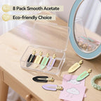8 Pcs No bend Hair Clips No Crease Makeup Duckbill Clip No Dent Creaseless Flat Alligator Hair Barrettes for Salon Hairstyle Women Girls Accessories (Lemon)