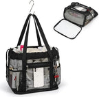 Large Shower Caddy Portable, Mesh Shower Caddy with Hook, Hanging Toiletry Bag with Dividers, Quick Dry Bathroom Tote Shower Bag with Bottom Zipper Open Design for Gym, Dorm, Camping, Beach, Travel