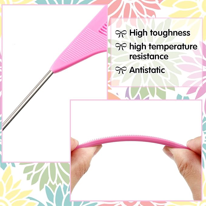 Patelai 30 Pieces Rat Tail Combs Bulk, Hair Teasing Fine Tooth Pintail Combs Braiding Hair Styling Tools with Steel Pin for Stylists Salon Teasing Sectioning Coloring Detangling(Pink)