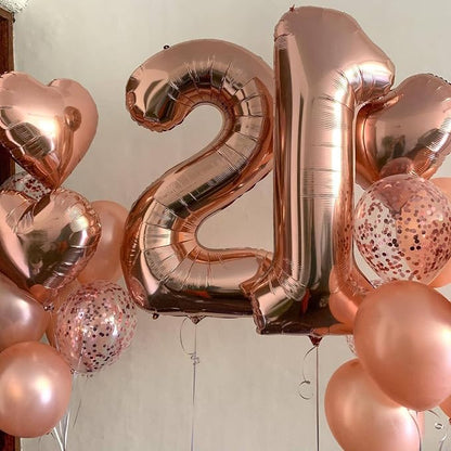 40 Inch Rose Gold 20 Number Balloons Giant 20 Balloons Rose Gold Birthday 20 - Image 7