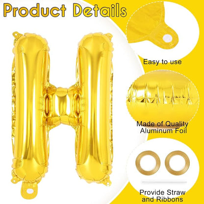 52 Pcs Gold Letter Balloons, 16 Inch Foil Alphabet Letter Balloons, Letter A-Z - Image 5