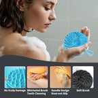 Larger Silicone Body Scrubber&Scalp Massager Hair Growth (Blue)