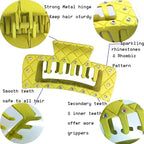Bling bling Rhinestones Square Hair Clips Double Row Teeth,2 Rows Teeth Rectangle Hair Claw Clips with Shiny Rhinestones,Women Girls Sparkly Thick Hair Accessories Set(beige coffee chocolate)