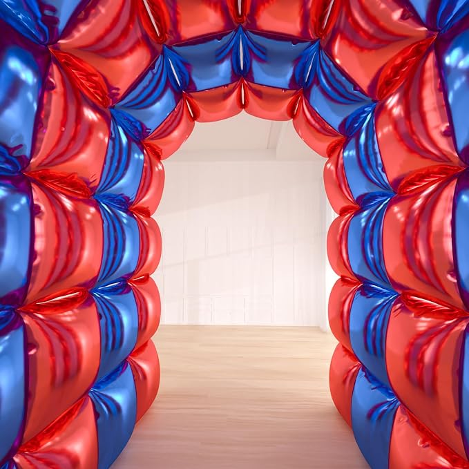 36pcs Red & Royal Blue Square Foil Balloons - Image 7