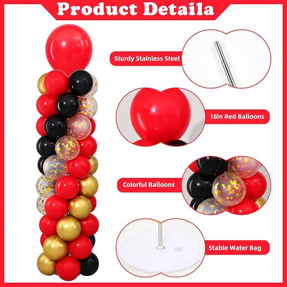 Red Black Gold Balloon Column Stand Kit Set of 2 - Image 4