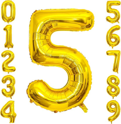 Gold Number Balloons Birthday Balloons by United-UnicornsParty