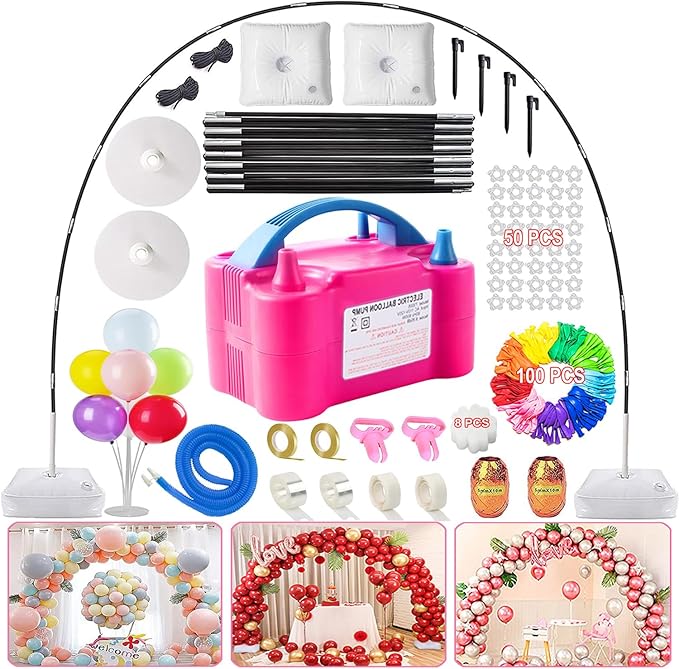 Balloon Arch Kit and Balloon Pump, 9Ft Tall & 10Ft Wide Adjustable Balloon Arch by YehTrum