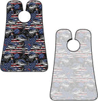 Beard Bib Apron for Men Shaving, Waterproof Non-Stick Hair Catcher with Suction Cups, Grooming Essential for Dad Husband, Vintage Bass Fishing Lure American Flag Shave Bib