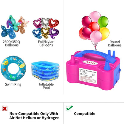 AXHJ Electric Balloon Pump, Portable Electric Air Balloon Pump Dual Nozzle Air - Image 6